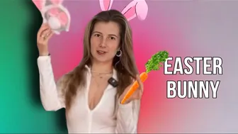 Dressed up as the Easter bunny: Try on undergarments