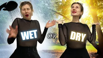 Wet vs Dry try on: Secretary got caught in the rain????