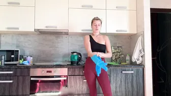 Kitchen cleaning | cleaning in funny gloves #2