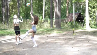 playing Volleyball outdoor in sportsbra | Anya P. life and Marilyn Moran #7