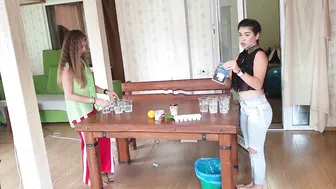 BEER PONG game challange || anya with josephine special video #3