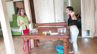 BEER PONG game challange || anya with josephine special video #4