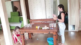 BEER PONG game challange || anya with josephine special video #6