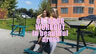 OUTDOOR WORKOUT in beautiful dress || workout special video for fans #1