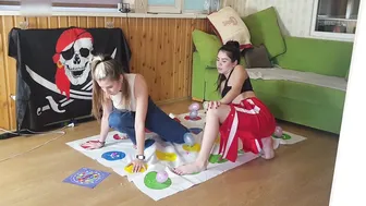 playing twister and popping balloons #9