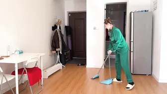 Morning cleaning in pajamas #4