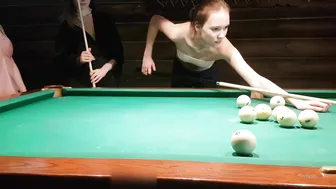 Playing billiards in the sauna with friends #3