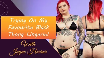 Sexy New 2023 Black Thong Lingerie Try On Haul - With Jayne Horror #1