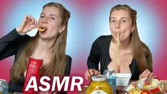 ASMR: Trying CRISPY snacks, noodles and soda