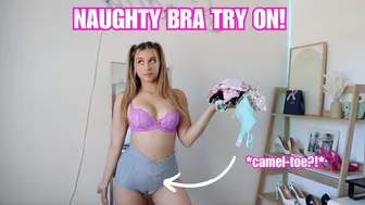 SKIMPY bra try on + featuring *camel toe*!