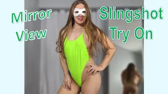 4K Bikini Try On With Mirror View! Masked Model