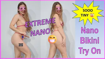 EXTREME Nano Micro Bikini Try On #maskedmodelvids #fitness #workout #yoga #fypシ゚viral #ootd