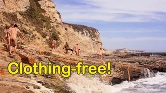 Prowling Panther Beach - nudist group explores oceanside rock formations #1