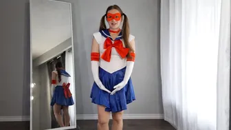 4K Sailor Moon Cosplay Costume Try On With Mirror View! Masked Model Masked Model #maskedmodelvids #3