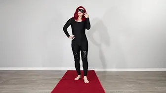 Mesh Lingerie Black Widow Try On Cosplay #maskedmodelvids #lookbook #3