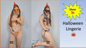 Transparent See Thorough Halloween Inspired Lingerie Try On Haul #maskedmodelvids #egirl