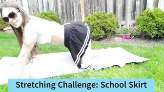 Yoga Challenge! School Skirt Stretching #maskedmodelfit #fitness #workout #onlyfans #yoga #2