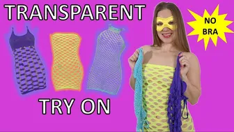 Transparent Mesh Dress Try On Haul - Masked Model #maskedmodelvids #1