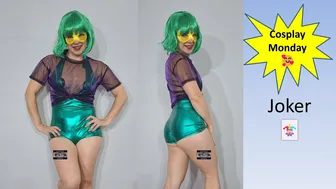 Joker Cosplay Costume Try On Haul #maskedmodelvids #onlyfriends #ootd #cosplaygirl #jokercosplay