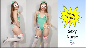 Nurse Cosplay Costume Try On Haul Review #maskedmodelvids