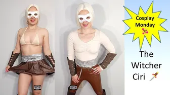 The Witcher Ciri Cosplay Costume Try On #maskedmodelvids #lookbook #cosplaygirl