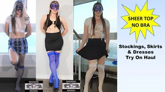 Sexy Sheer Stocking Try On Haul Nylon Pantyhose #maskedmodelvids