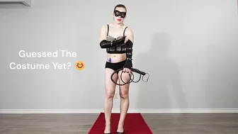 Catwoman Leather Cosplay Try On #maskedmodelvids #lookbook #4
