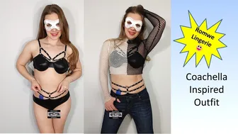 Coachella Lingerie Mesh Festival Wear Inspired Outfit #maskedmodelvids #coachella #coachella2023