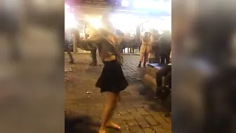 Turkey Istanbul city street belly dance by emilia beauty HD videos #5