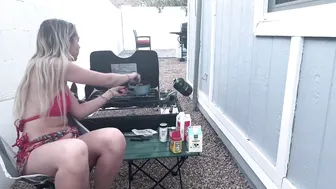 FIRST TIME COOKING ON PROPANE CAMPER STOVE | Arizona #10