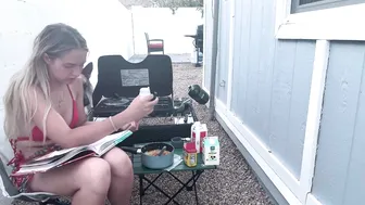 FIRST TIME COOKING ON PROPANE CAMPER STOVE | Arizona #9