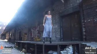 Photographing Natalia in the genre of FASHION and nude at an abandoned factory #5