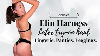 Odds Parker | Elin Harness Latex Lingerie, Thong and Leggings Try-On Haul | 4K