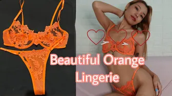 MY MOST FIRST orange color ???? Lingerie Set// so lovely