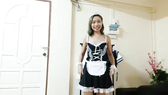 ASIAN GIRL TRY ON MAID OUTFIT** #10