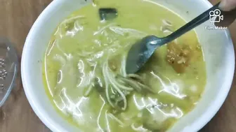 BurmeSe FOod*|CocOnuT* NOodLe*|OhN Noe*Kout Hswe*|အုန်းနို့ခေါက်ဆွဲ #7