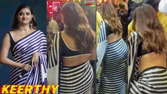 Striped Saree look of Keerthy Suresh is a masterclass |Dum Dum Dum #keerthysuresh #actresslife #act