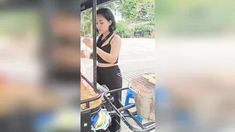 pretty thai girl is selling tasty pork BBQ #10