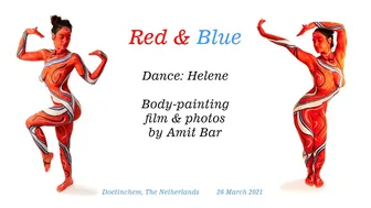 Art Video: Red & Blue body-painting by Amit Bar