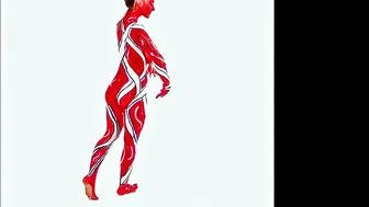 Art Video: Red & Blue body-painting by Amit Bar #10