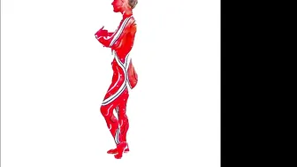 Art Video: Red & Blue body-painting by Amit Bar #3