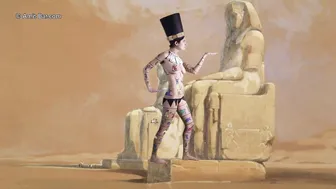 Art video: Nefertiti body-painting by Amit Bar #2