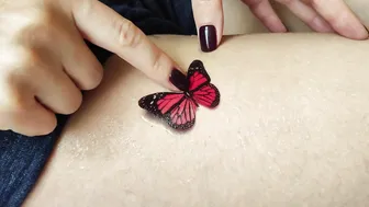 3D RED BUTTERFLY Temporary tattoos | 4K HD | Sticker Tattoo #10