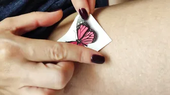 3D RED BUTTERFLY Temporary tattoos | 4K HD | Sticker Tattoo #5