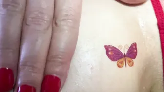 Temporary tattoos | Red Butterfly | Sticker Tattoo #10