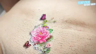 Temporary Realistic Rose and Butterfly Tattoo♥️♥️♥️♥️✨ #6