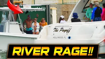 BOAT RAGE AT THE RIVER! BOAT ZONE MIAMI