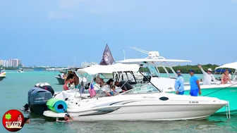 PARTY IN THE RAIN at HAULOVER SANDBAR 2023 | BOAT ZONE MIAMI #7