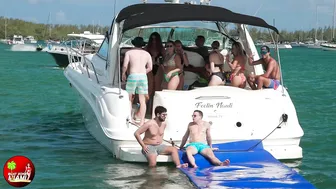 TOO BIG!! Wild Girls at HAULOVER SANDBAR!! BOAT ZONE MIAMI #3