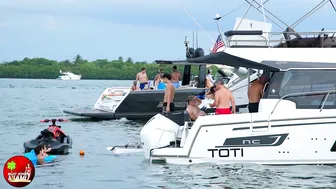 WILD SHOW at HAULOVER INLET SANDBAR 2023 | BOAT ZONE MIAMI #3